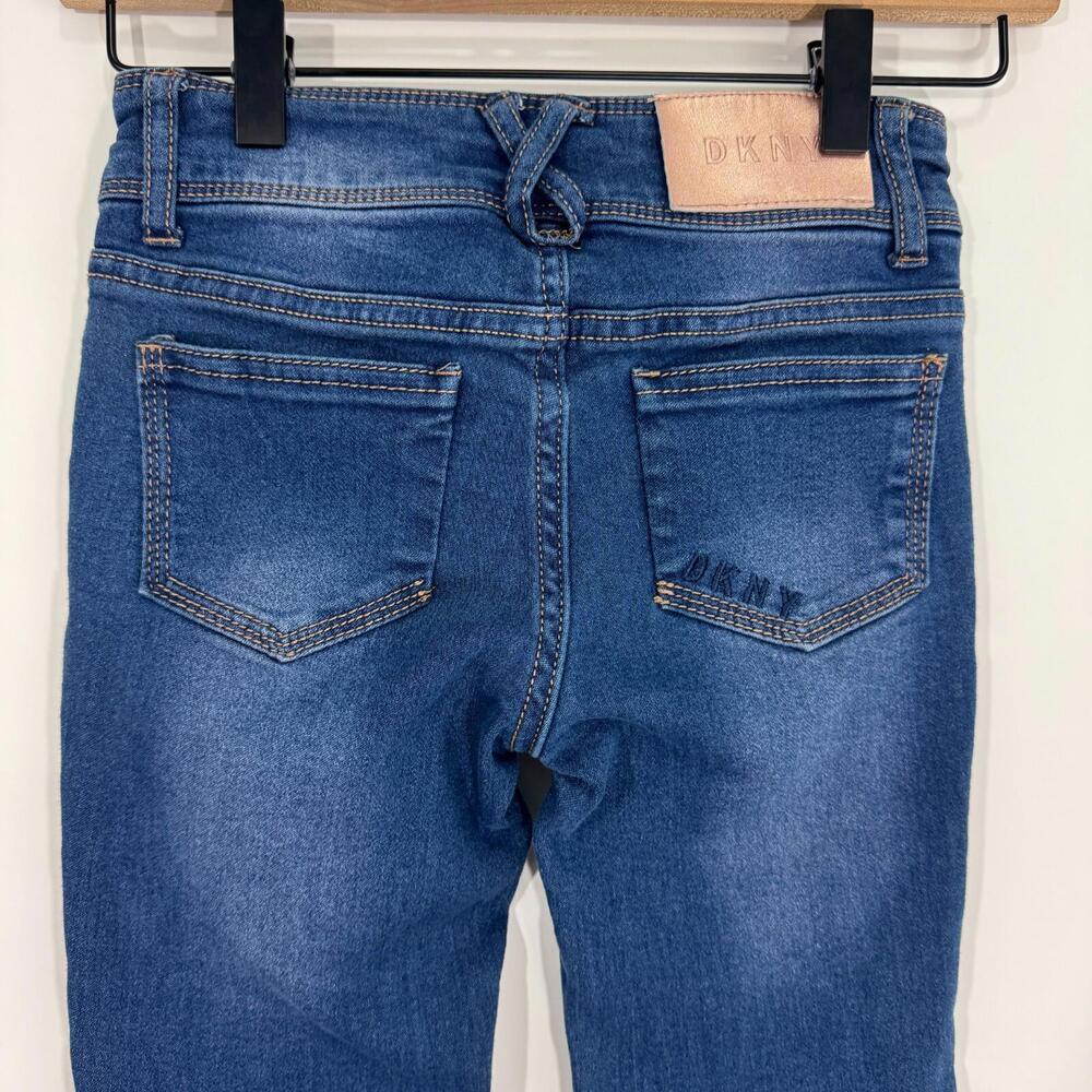 DKNY Girl’s Size 8 Blue Denim Stretch Skinny Leg Pull On Pants Jeggings - Picture 7 of 11